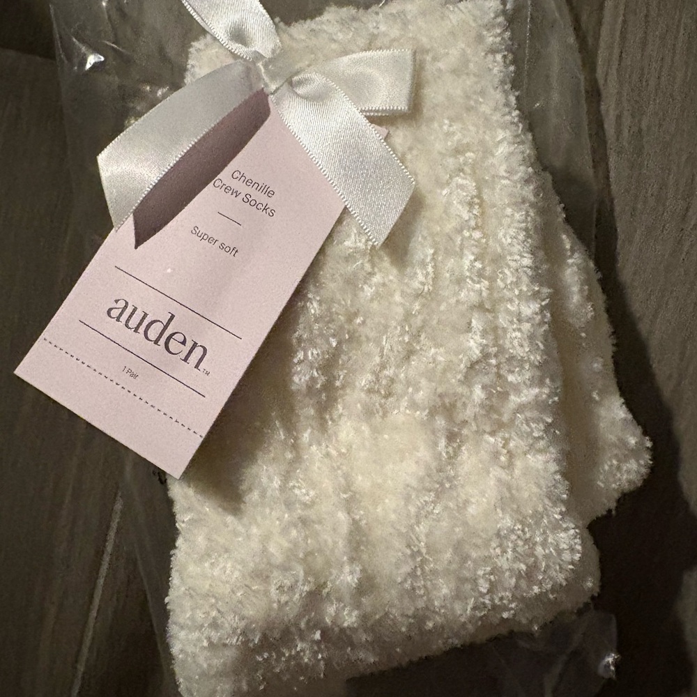 Auden Soft Chenille Socks in Cream
